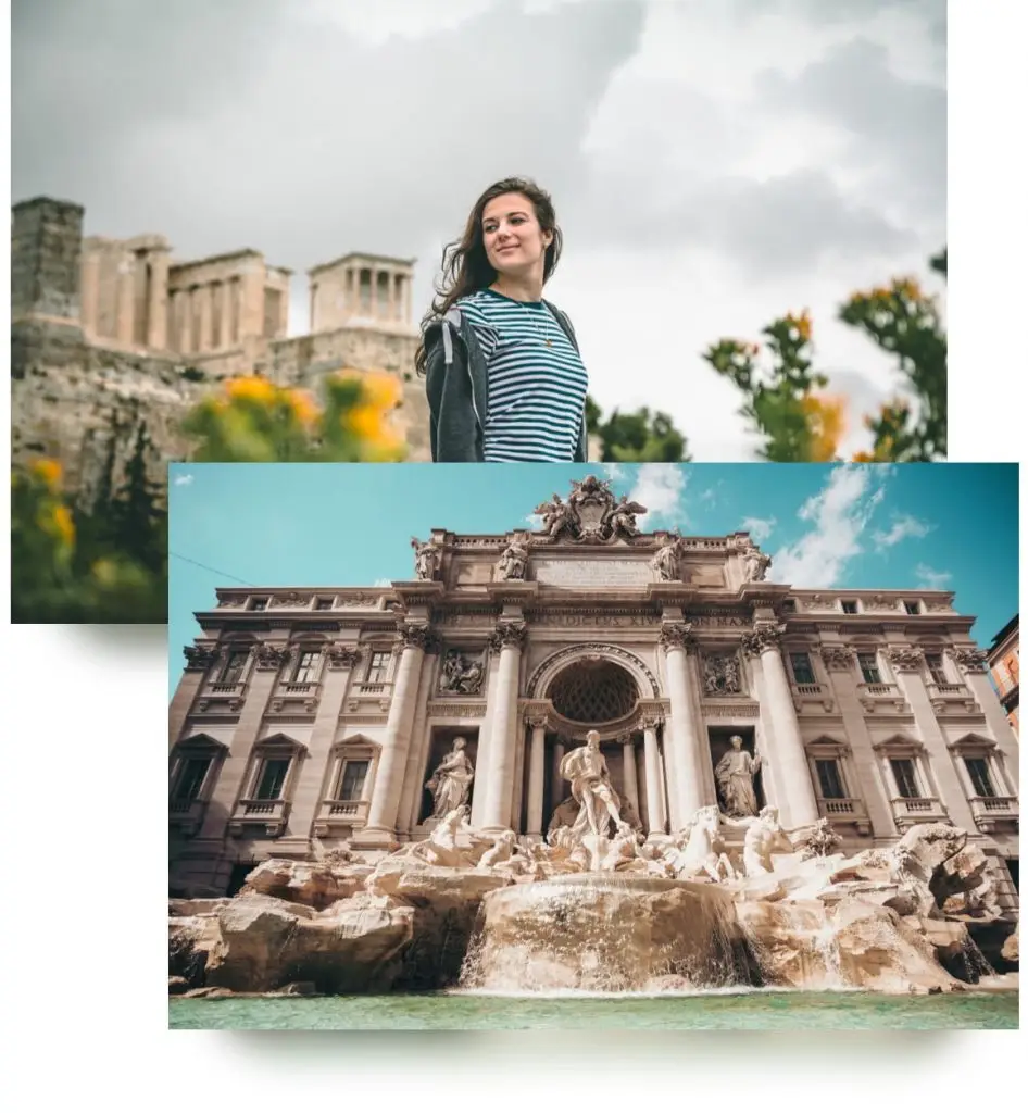 Touriste visitant des monuments historiques en Europe